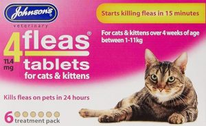 Johnson's 6 pack 4 fleas tablets for cats