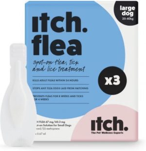 Itch: x3 flea spot on for large dogs