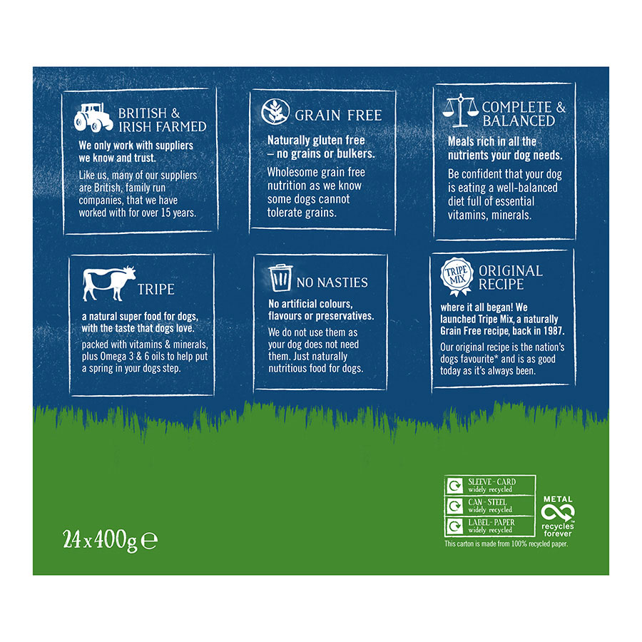 butchersgrain free adultwet dog food tripe 18x400g - Image 2