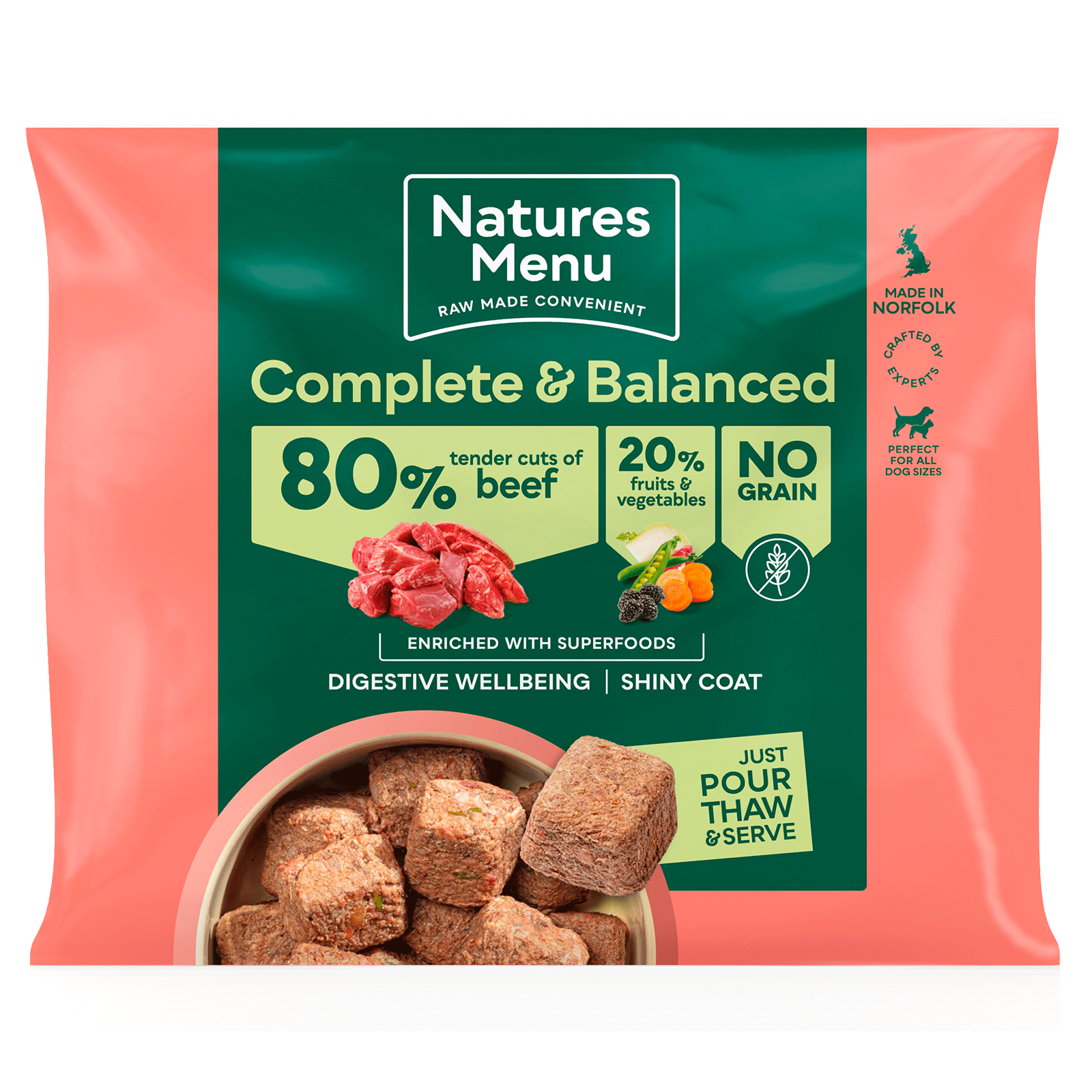 Natures Menu 80/20 beef and veg